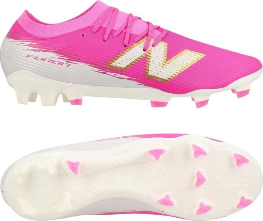 Furon V8 Team Fg Pure Ambition - Pink Heat/hvit/gull - Gress (Fg), størrelse 42½