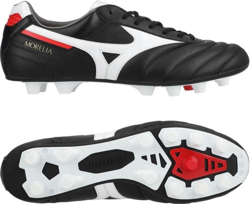 Morelia II Elite FG - Svart/Hvit/Rød - Gress (FG), størrelse 43