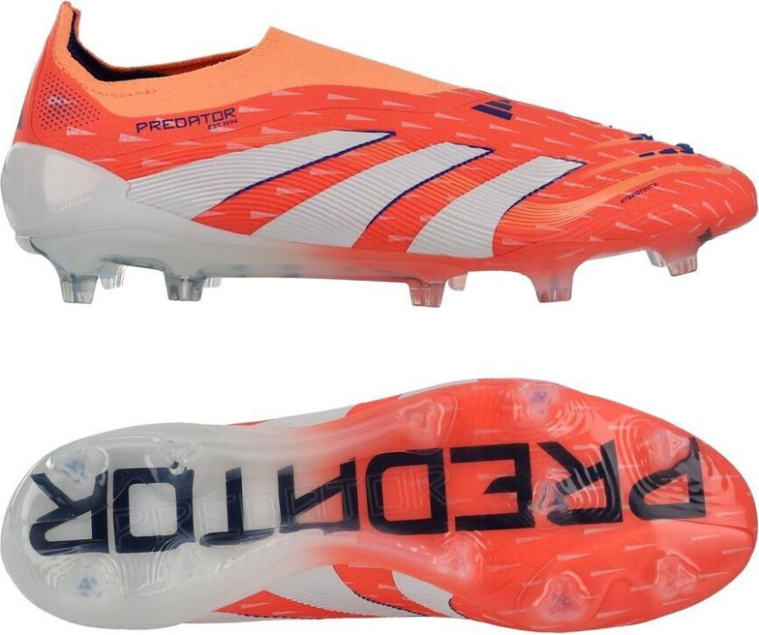 Predator Elite Laceless FG Coral Blaze - Oransje/Fottøy Hvit/Oransje - Gress (FG), størrelse 48