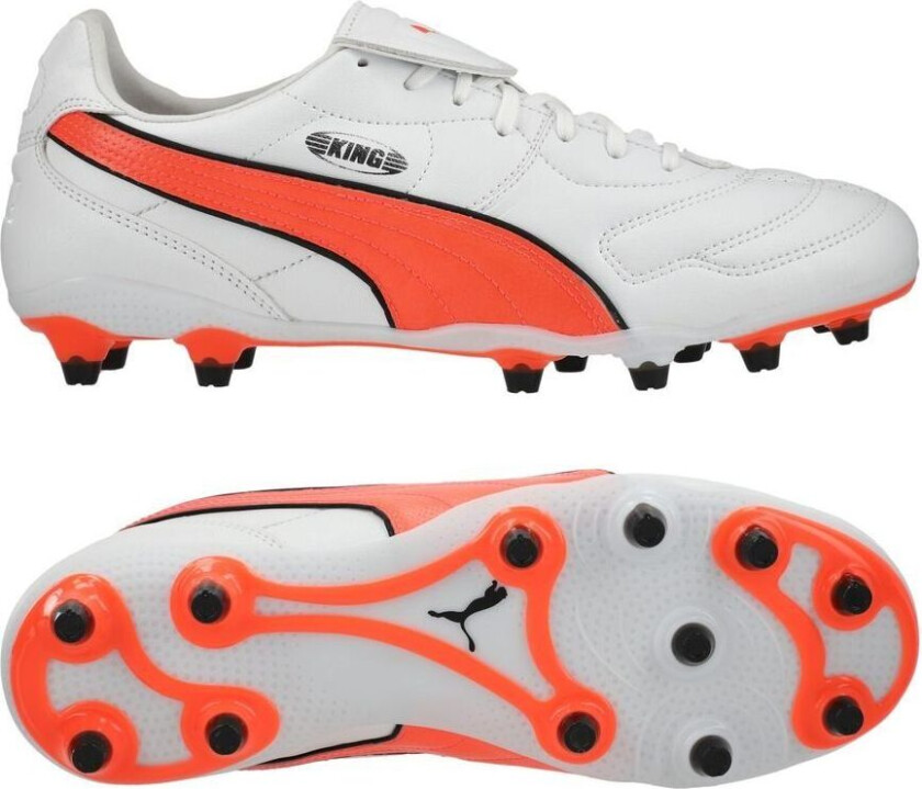 King LIGA FG/AG - White/rød/ Svart, størrelse 43