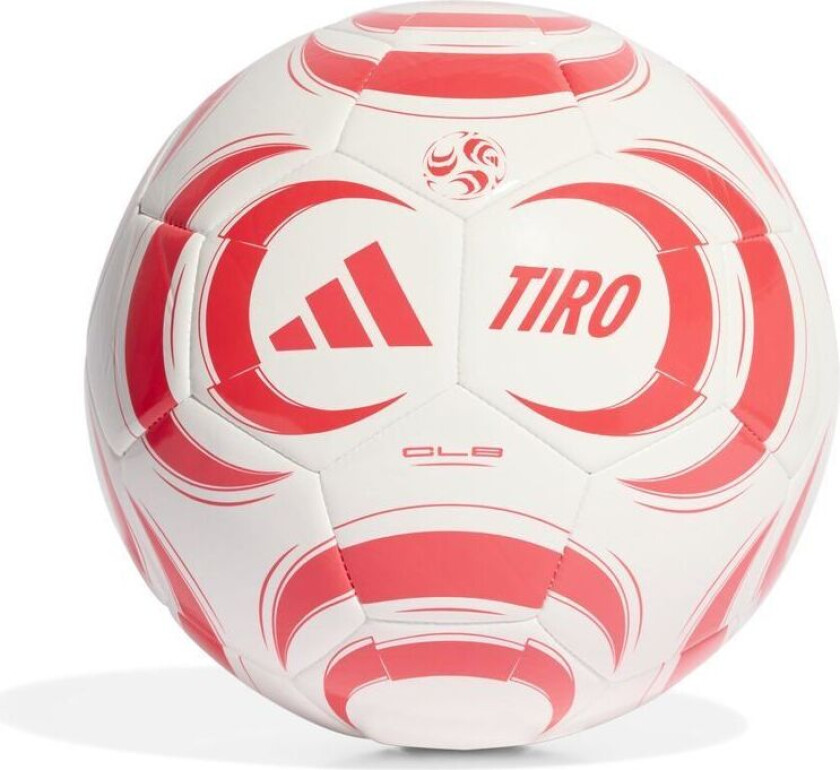 Fotball Tiro Club - Hvit/lucid Red, størrelse Ball SZ. 5