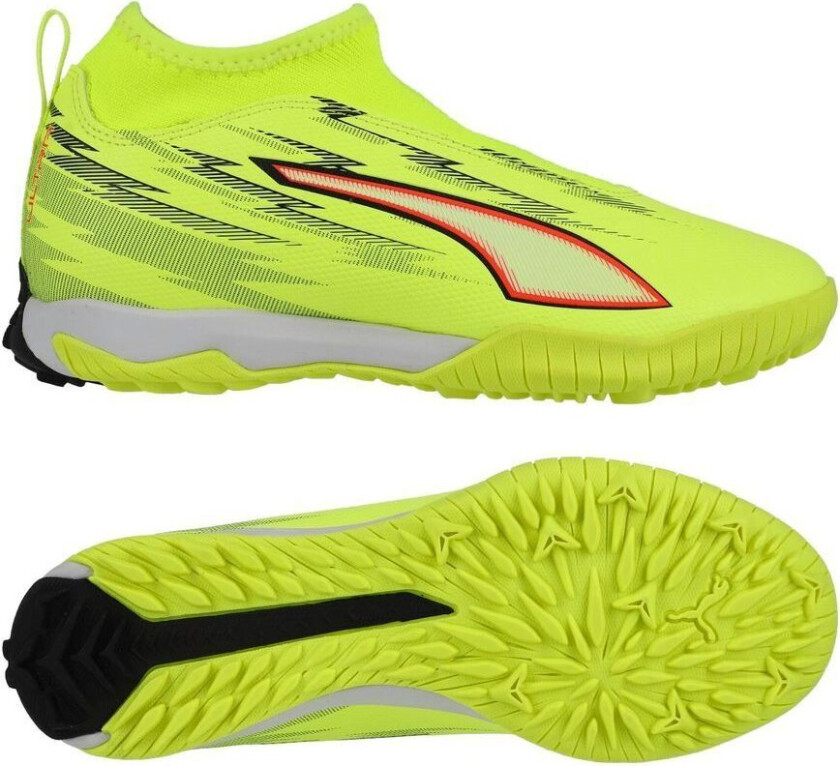 Ultra 6 Match Mid Laceless + TT Unleashed - Gul/ Svart/rød/Lime Squeeze Barn - Turf (TF), størrelse 38