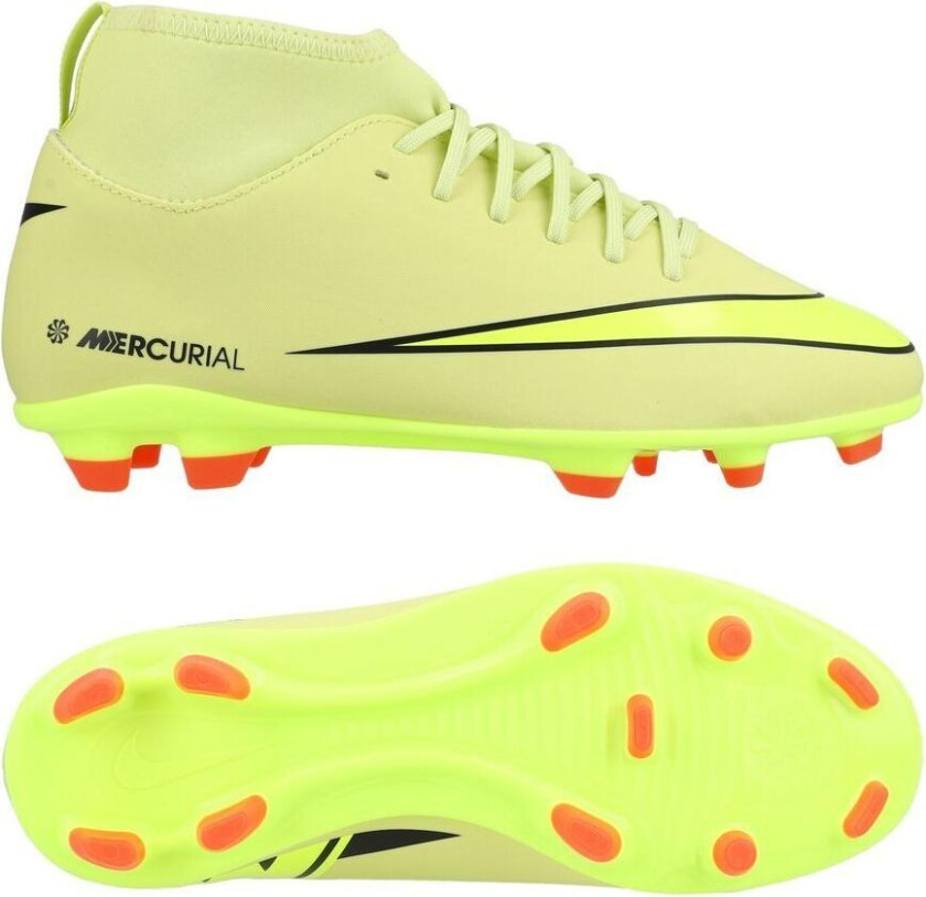 Mercurial Superfly 10 Club MG Max Voltage - Gønn/Volt/Hyper Crimson Barn - Multi Ground (MG), størrelse 36