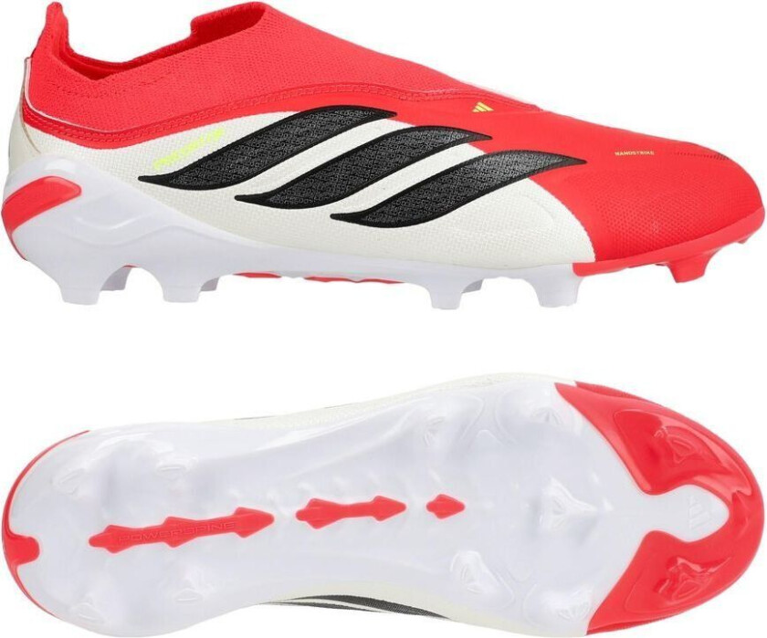 Predator League Laceless FG Born For Goals - Lucid Red/Svart/Fottøy Hvit Barn - Gress (FG), størrelse 28½