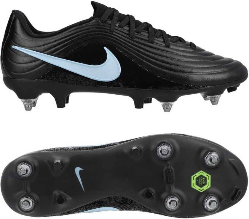 Tiempo Maestro Academy SG-PRO Anti-Clog Shadow - Svart/Isblå - Vått gress (SG), størrelse 44½
