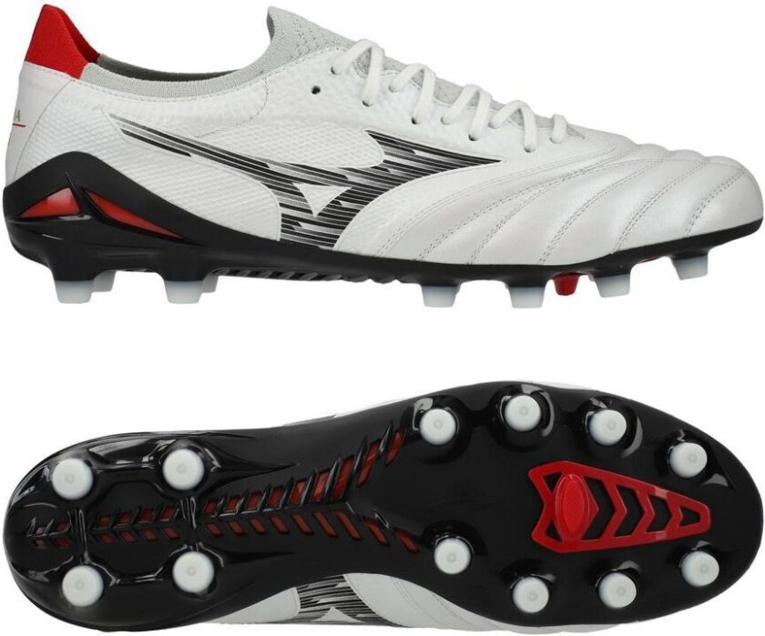 Morelia Neo IV Beta Elite FG - Hvit/Svart/Rød - Gress (FG), størrelse 47
