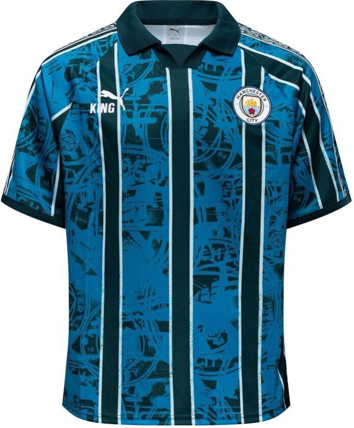 Manchester City Fotballdrakt King Retro - Tropisk blå/Navy - PUMA, størrelse X-Large