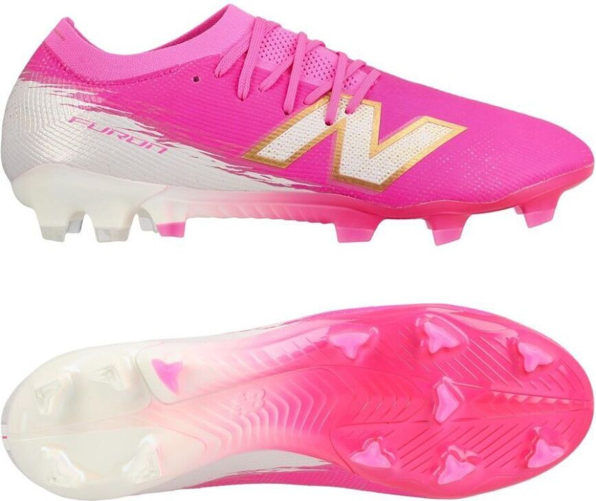 Furon V8 Elite Fg Pure Ambition - Pink Heat/hvit/gull - Gress (Fg), størrelse 44