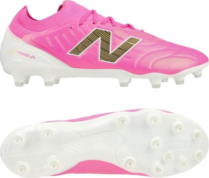 Tekela V5 Elite Low Cut Mg Pure Ambition - Pink Heat/hvit/gull - Multi Ground (Mg), størrelse 42½