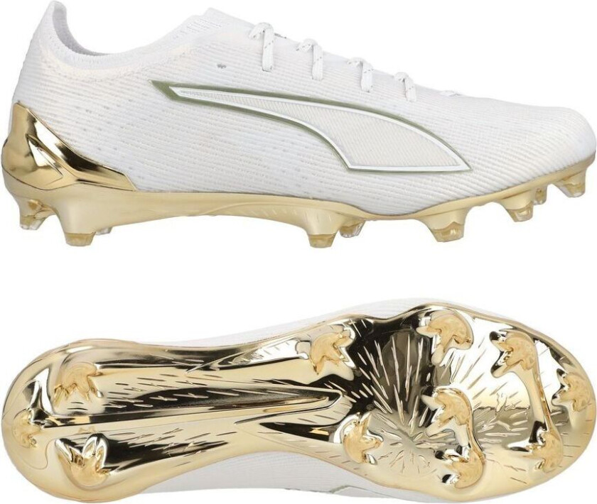 Ultra 6 Ultimate Fg White Gold - White/metallisk Gull/ Svart - Gress (Fg), størrelse 44½