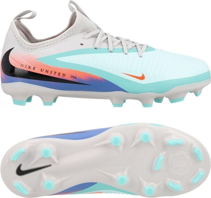 Phantom 6 Academy Low Cut Mg United - Turkis/oransje Barn - Multi Ground (Mg), størrelse 36