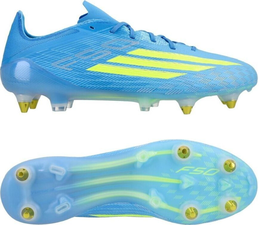 F50 Elite Sg Ice Cold Precision - Lucid Ray Blue/gul/light Utility Aqua - Vått Gress (Sg), størrelse 44