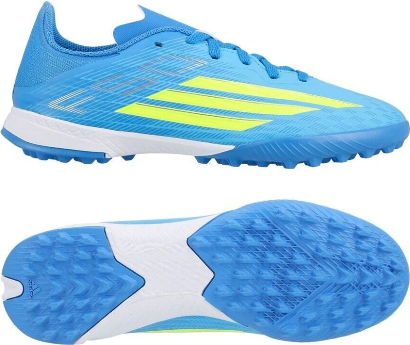 F50 League Tf Ice Cold Precision - Lucid Ray Blue/gul/light Utility Aqua Barn - Turf (Tf), størrelse 28½