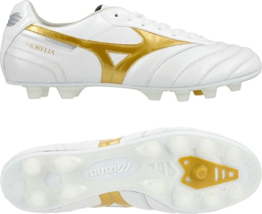 Morelia II Elite FG - Hvit/Gull/Sølv - Gress (FG), størrelse 43