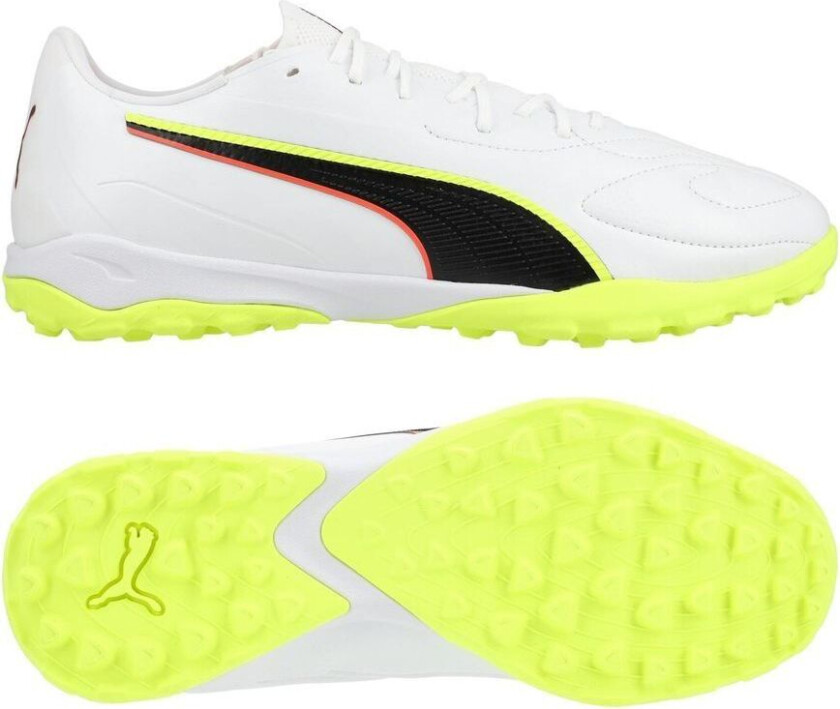 King 20 Match TT Unleashed - White/rød/Gul - Turf (TF), størrelse 41