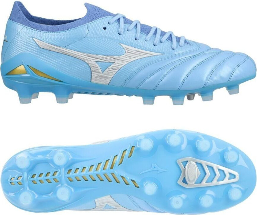 Morelia Neo IV Beta Made in Japan FG Unity Sky - Pastellblå/Hvit/Blå - Gress (FG), størrelse 44½