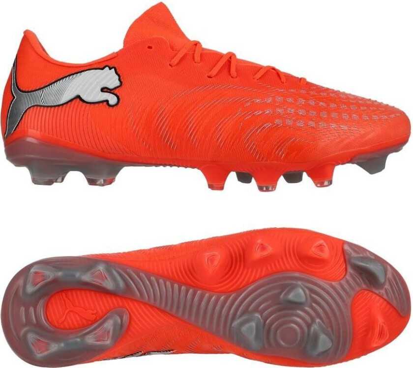 Future 9 Match Fusion Low Cut FG/AG Unleashed - rød/ White/ Svart/ Sølv, størrelse 42