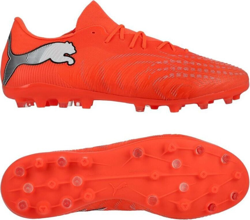 Future 9 Match Fusion Low Cut MG Unleashed - rød/ White/ Svart/ Sølv - Multi Ground (MG), størrelse 44