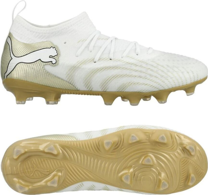Future 9 Match Fg/ag White Gold - White/metallisk Gull/ Svart Barn, størrelse 36