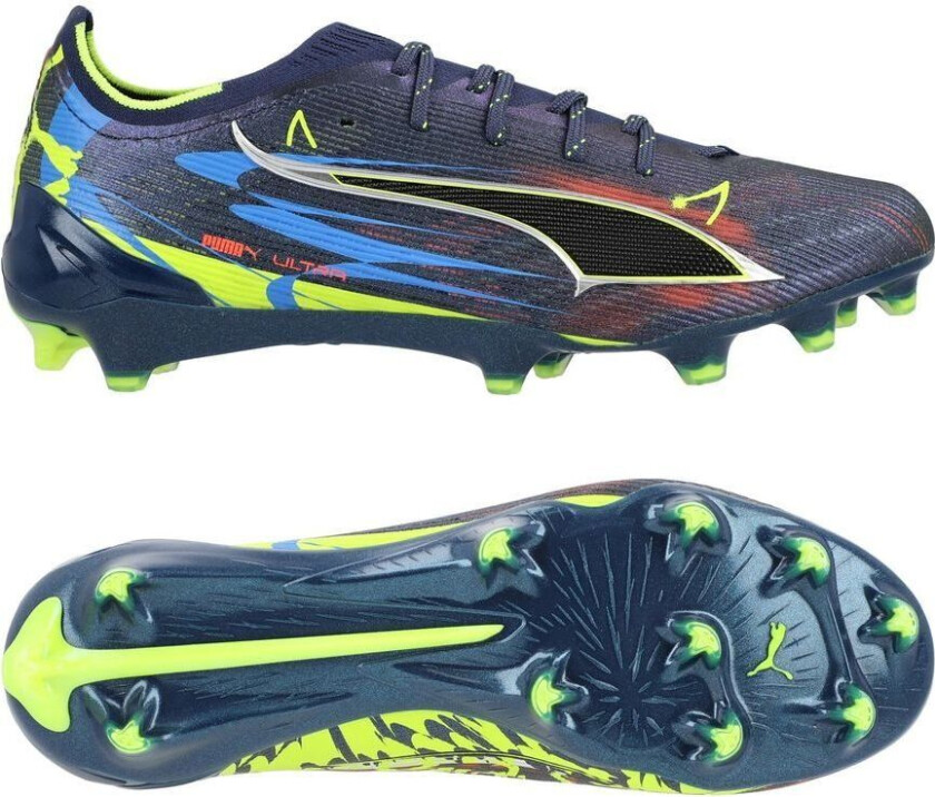 Ultra 6 Ultimate FG Dare To Launch Edition - Persian Blue/Sølv/ Svart/Lime Squeeze LIMITED EDITION - Gress (FG), størrelse 46½