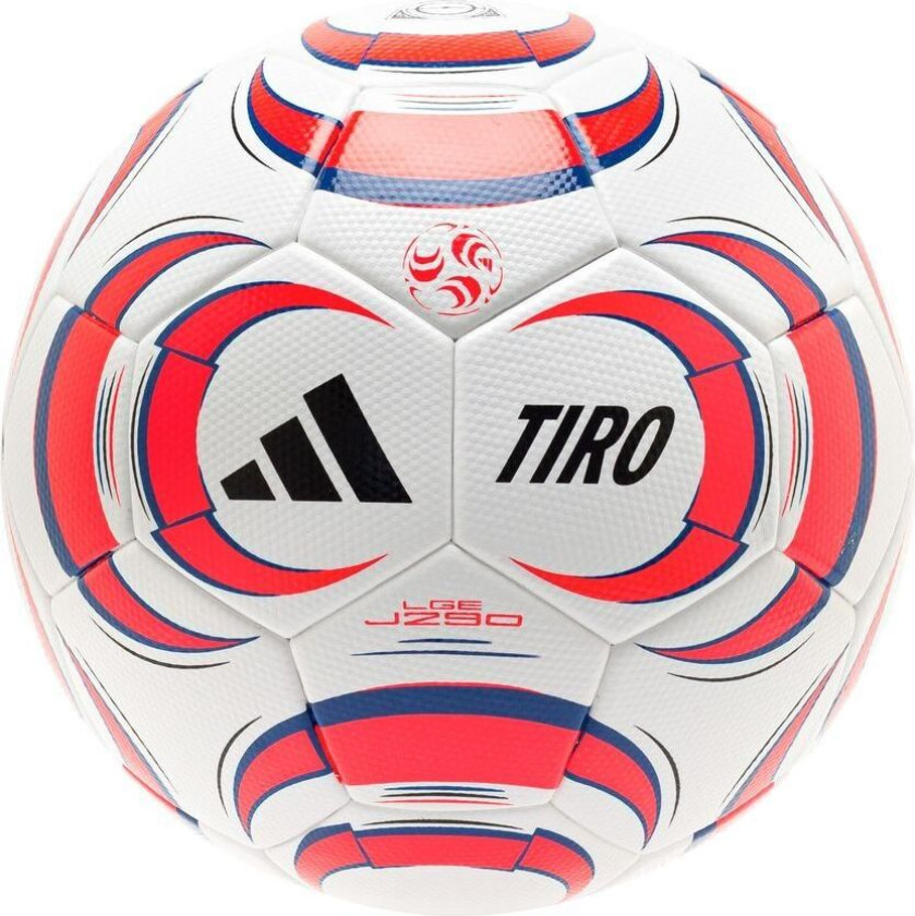 Fotball Tiro League J290 - Hvit/Svart/Lucid Red/Blå, størrelse Ball SZ. 4