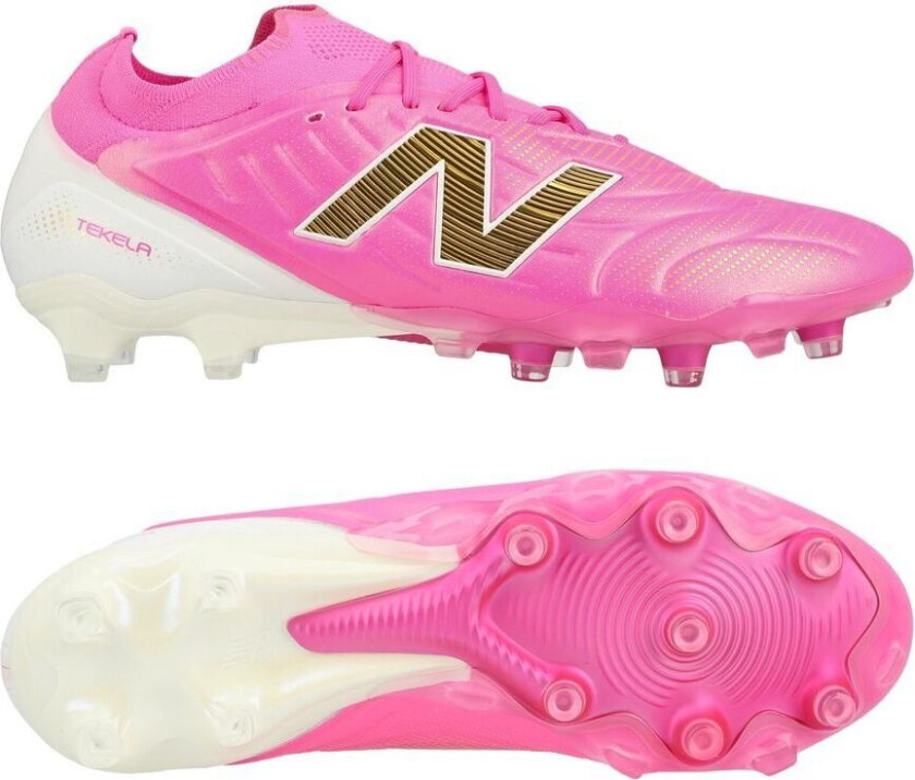 Tekela V5 Elite Low Cut Fg Pure Ambition - Pink Heat/hvit/gull - Gress (Fg), størrelse 44