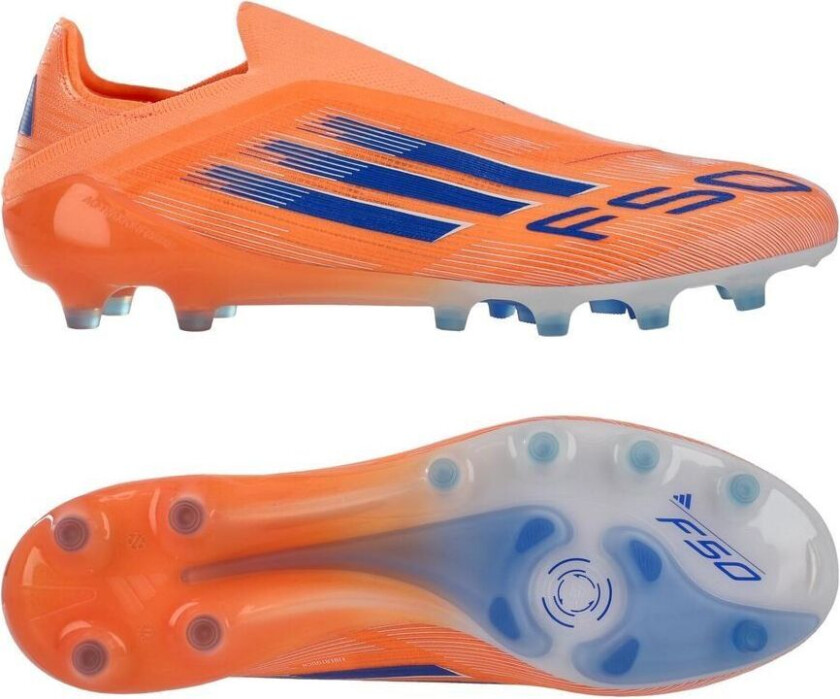 F50 Elite Laceless AG Coral Blaze - Oransje/Lucid Blue/Fottøy Hvit - Kunstgress (AG), størrelse 47⅓