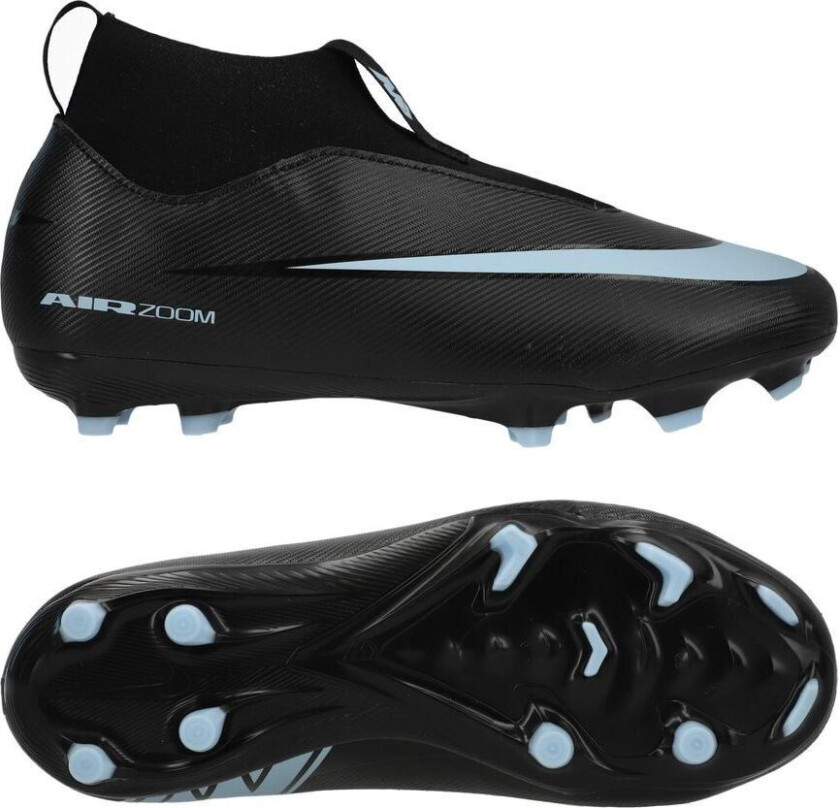 Air Zoom Mercurial Superfly 10 Academy MG Shadow - Svart/Isblå Barn - Multi Ground (MG), størrelse 33½