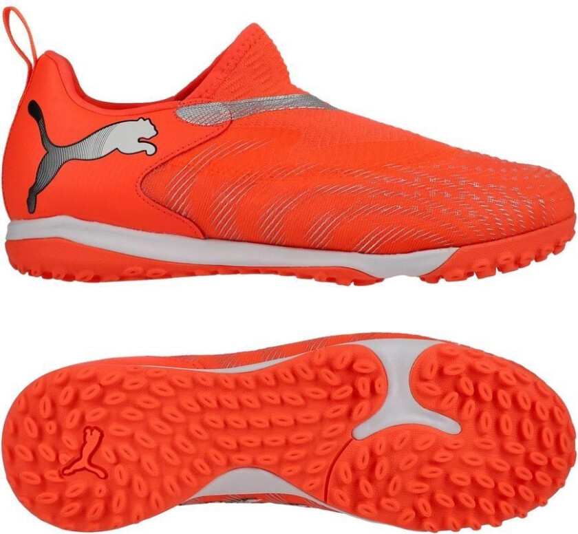 Future 9 Match Laceless Mid + TT Unleashed - rød/ White/ Svart/ Sølv Barn - Turf (TF), størrelse 34