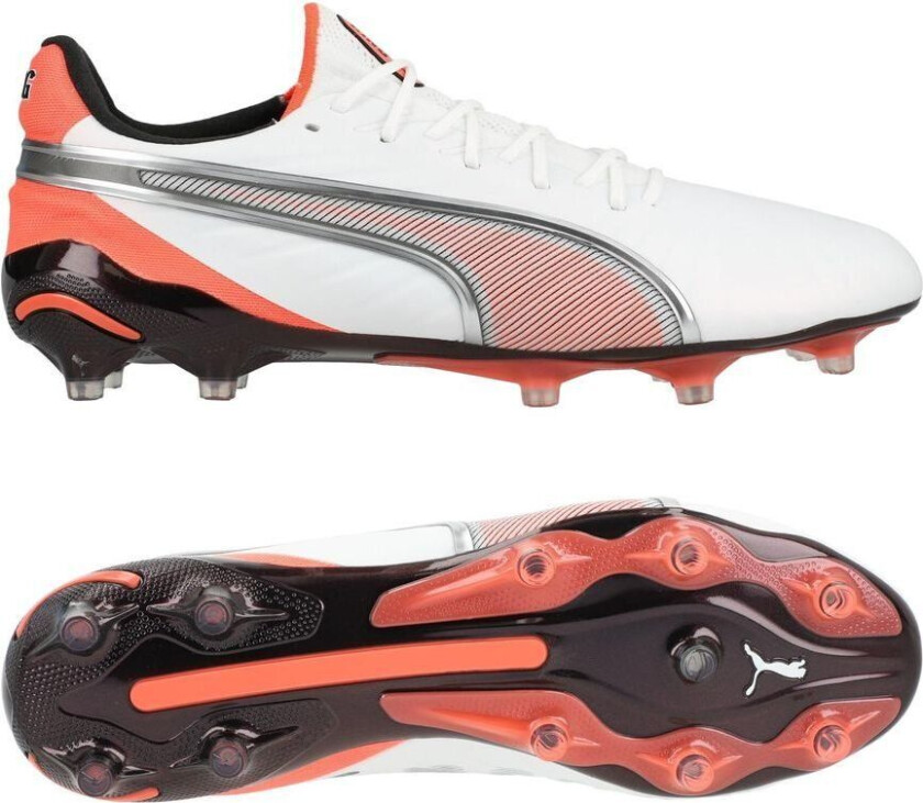 King Ultimate FG/AG Untamed - White/ Sølv/rød/ Svart, størrelse 40½