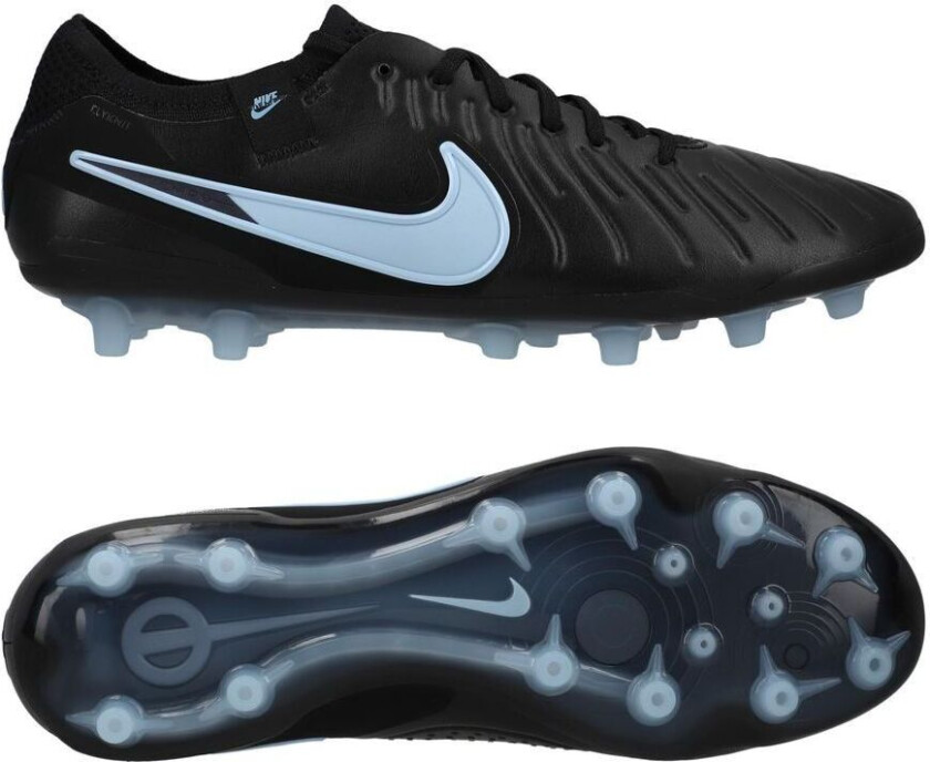 Tiempo Legend 10 Elite AG-PRO Shadow - Svart/Isblå - Kunstgress (AG), størrelse 36