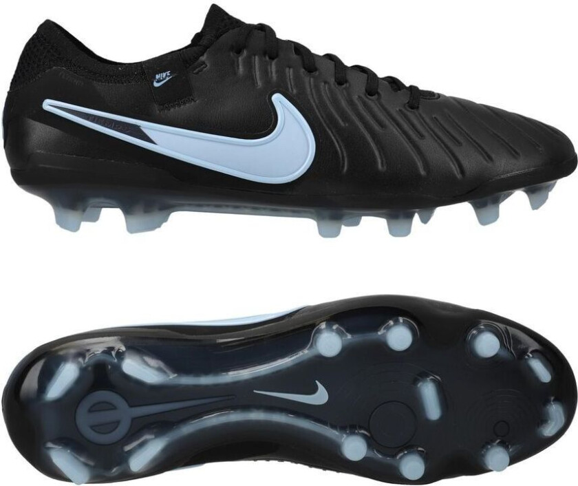 Tiempo Legend 10 Elite FG Shadow - Svart/Isblå - Gress (FG), størrelse 37½
