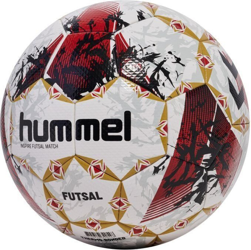 Fotball Inspire Futsal Match Fb - Maroon/hvit/gull, størrelse Ball SZ. 4