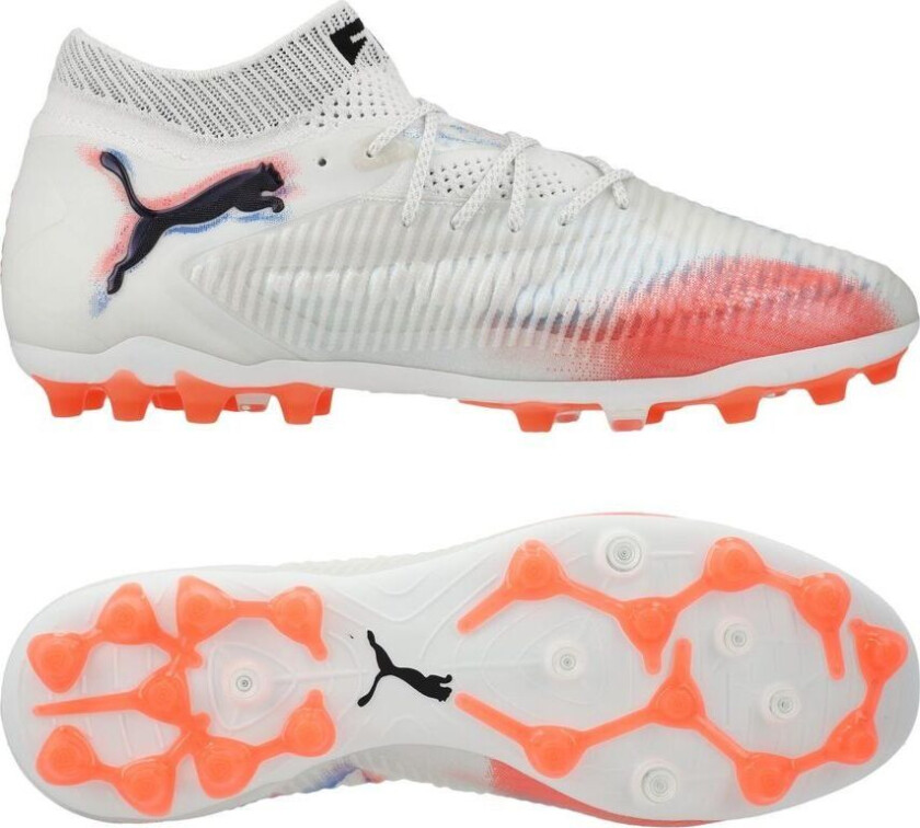 Future 8 Ultimate MG Untamed - White/ Svart/rød - Multi Ground (MG), størrelse 44½