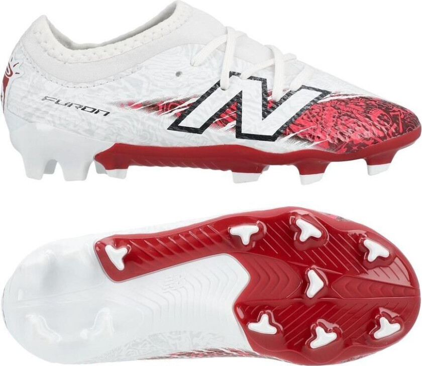 Furon V8 Team FG Bukayo Saka 7egacy Edition - Hvit/rød Barn LIMITED EDITION - Gress (FG), størrelse 33½