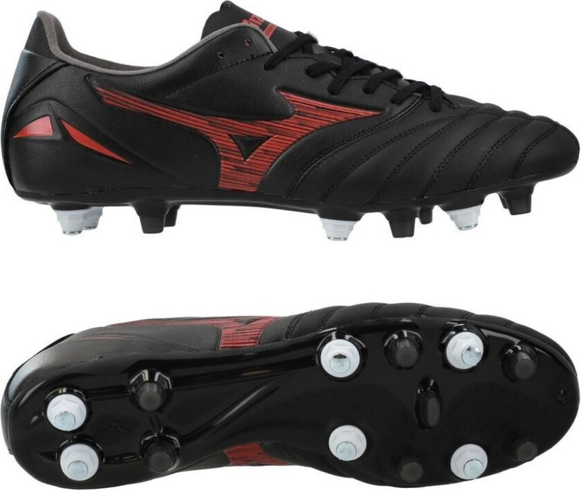 Morelia Neo IV Pro SG Shadow Gem - Svart/rød - Vått gress (SG), størrelse 42½