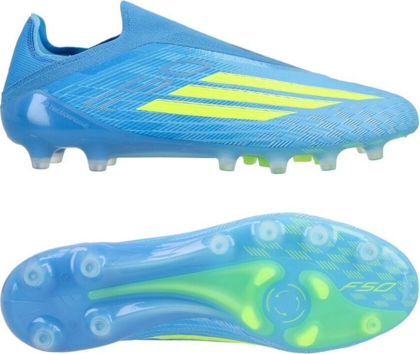 F50 Elite Laceless Ag Ice Cold Precision - Lucid Ray Blue/gul/light Utility Aqua - Kunstgress (Ag), størrelse 48⅔
