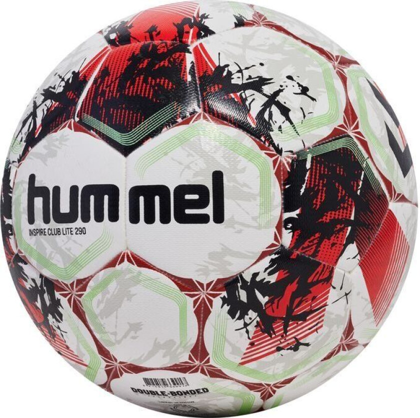 Fotball Inspire Club Lite 290 FB - Hvit/rød/Neon Grønn, størrelse Ball SZ. 4