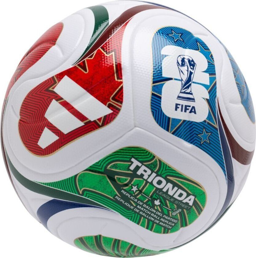 Fotball Trionda League Street World Cup 2026 - Hvit/Blå/Rød, størrelse Ball SZ. Futsal