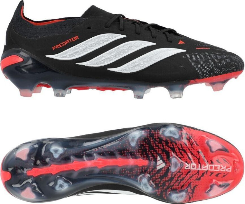 Predator Elite FG Immortal DNA - Svart/Fottøy Hvit/Lucid Red - Gress (FG), størrelse 48