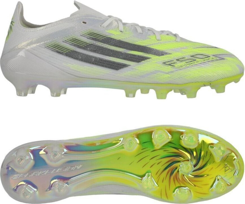 F50 Sparkfusion Elite Low Cut FG/AG Born For Goals - Fottøy Hvit/Metall/Gul Kvinner, størrelse 35½