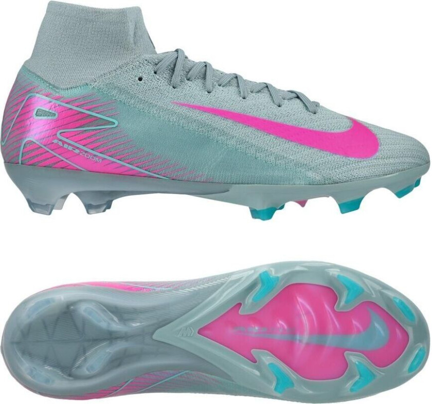 Air Zoom Mercurial Superfly 10 Elite Fg Prism - Ocean Cube/rosa - Gress (Fg), størrelse 36