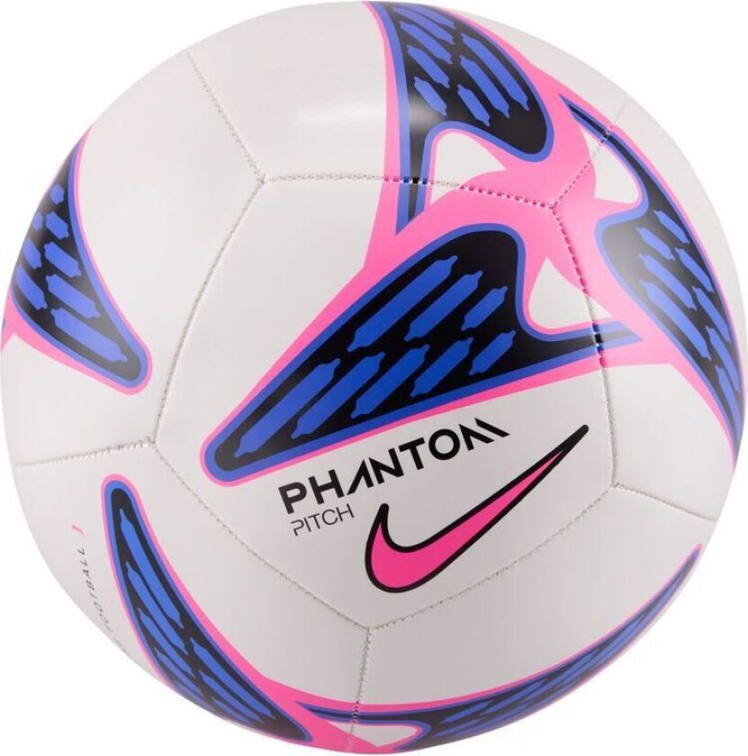 Fotball Phantom Attack - Hvit/Blå/Rosa, størrelse Ball SZ. 5