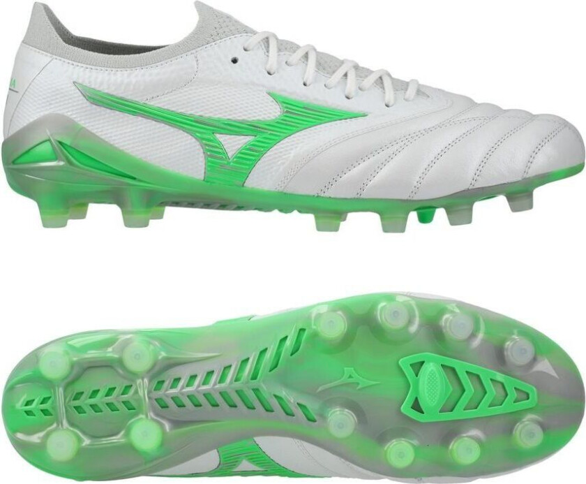 Morelia Neo IV Beta Made in Japan FG Frontier - Hvit/Neon Grønn/Cool Gray - Gress (FG), størrelse 38