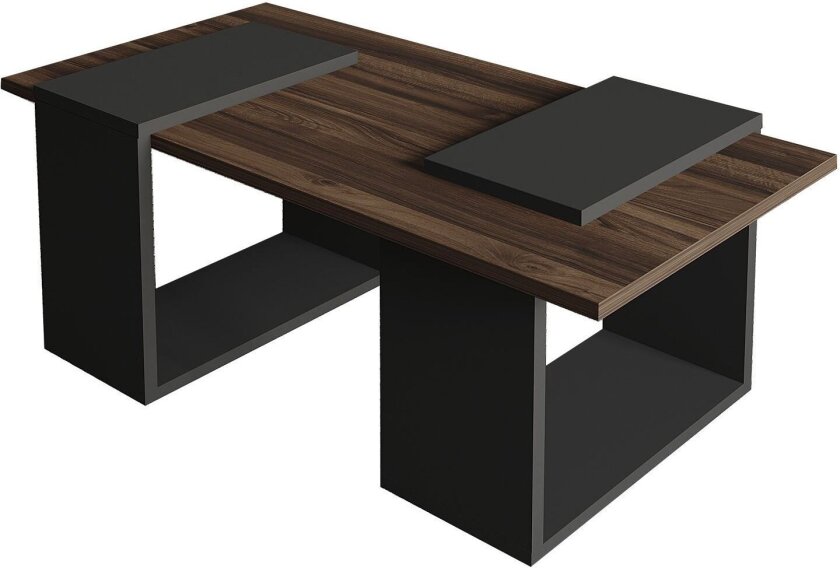 Matris Sofabord 90x37x46,6 cm - Valnøtt og antrasitt
