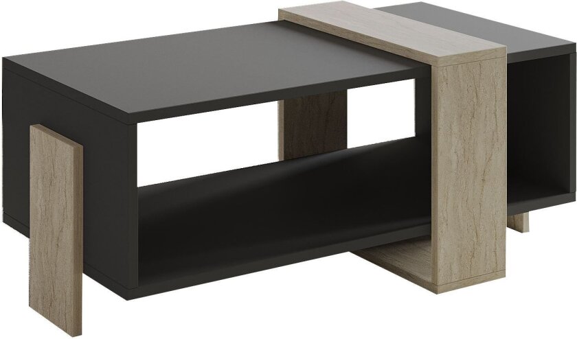 Norell Sofabord 90x40x49 cm - Travertin og antrasitt