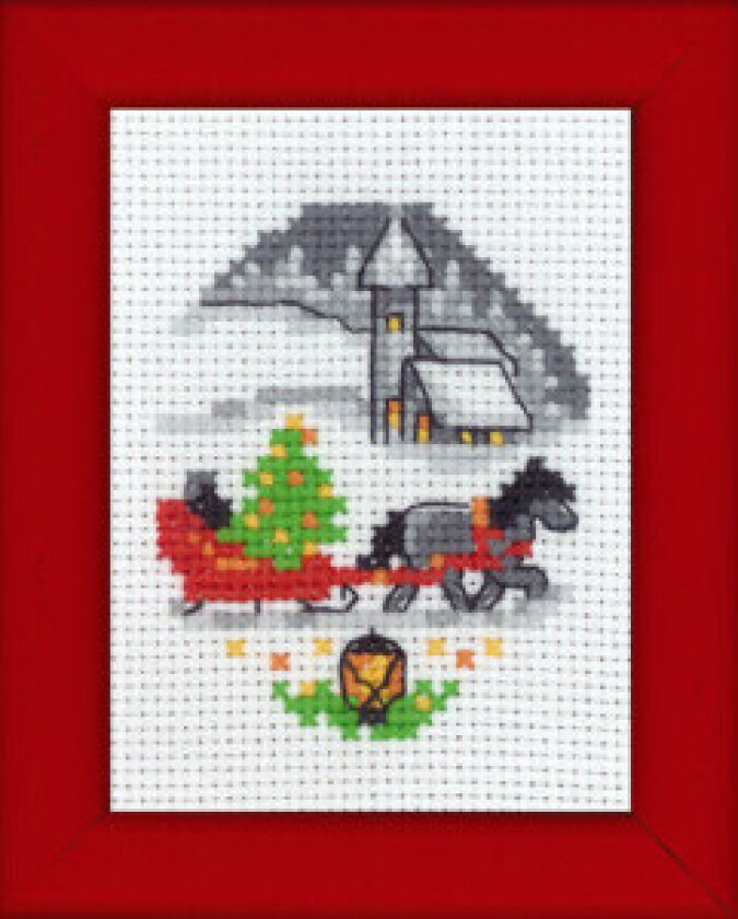 Broderisett Julebilde Kane 6x8cm