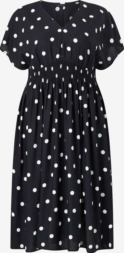 Maxikjole med smockdetalj - Svart