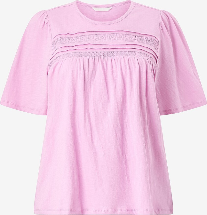 Topp med blondedetaljer - Rosa