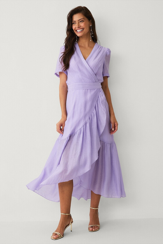 Maxikjole med omslagsmodell - Lilla